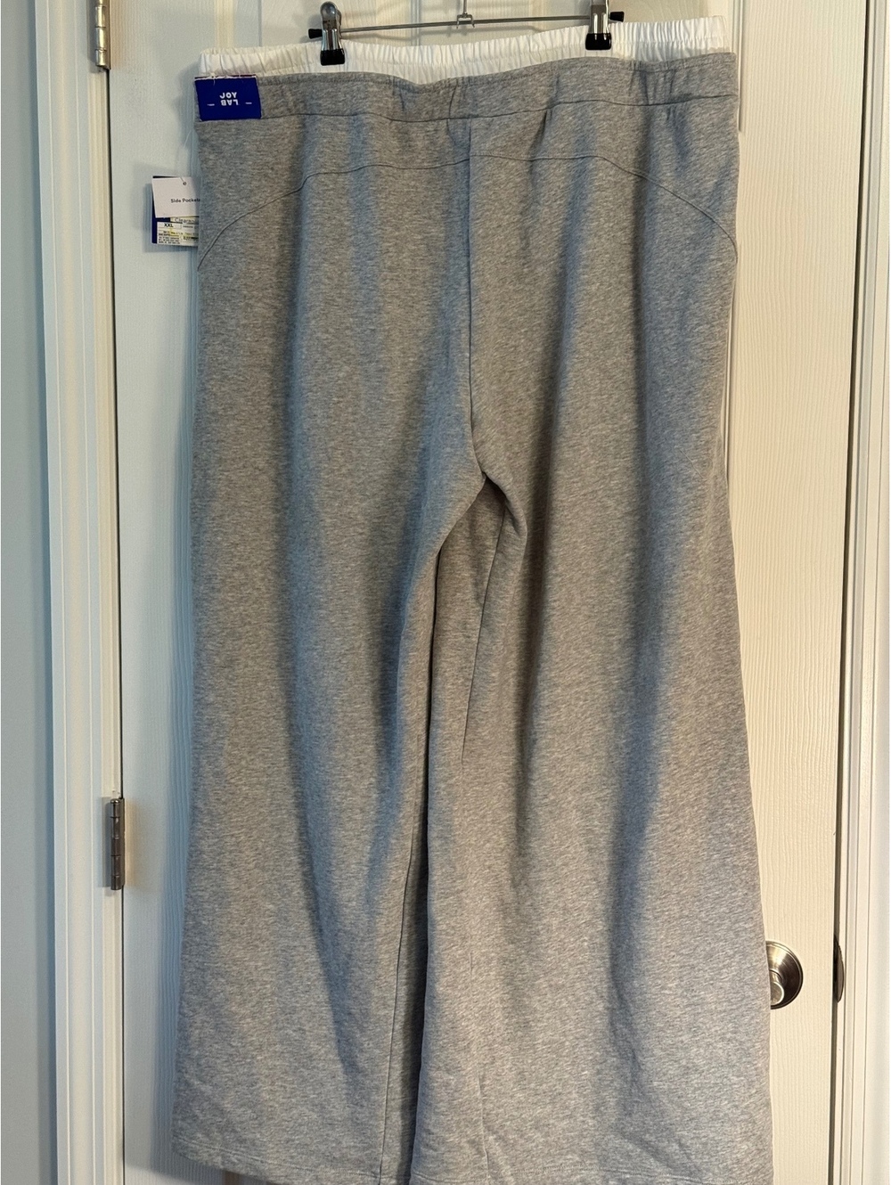 JoyLab Women's Gray Wide Leg Sweatpants with White Elastic Waistband XXL - Picture 4 of 8